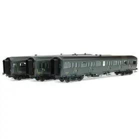 Set 3 voitures Express Nord B7, C9 et C11 SNCF - ép IIIb - HO 1/87 - 40325 LS Models