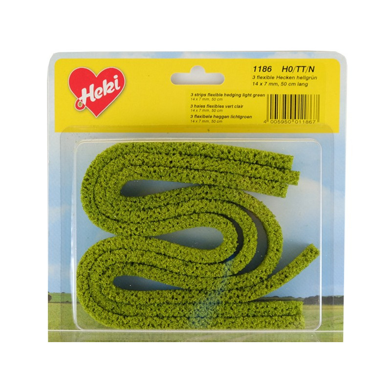 HEKI 1186 - 3x haie flexible en mousse 50 cm vert clair