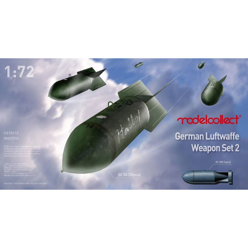 Set armement Luftwaffe n°2 (SC50x32, SC250x4) - 1/72 - MODELCOLLECT UA72213