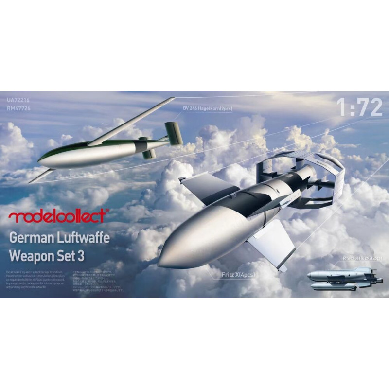 Armement Luftwaffe n°3 : Bv246, FritzX, Hs293 - 1/72 - MODELCOLLECT UA72215