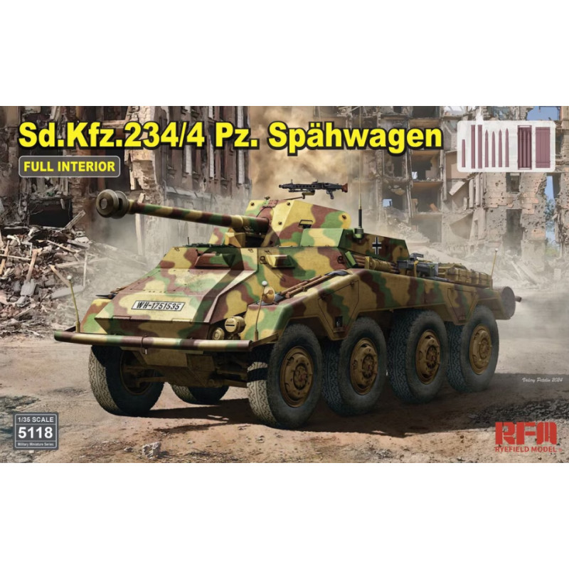 Sd.Kfz. 234/4 Panzer-Spähwagen avec intérieur complet - 1/35 - RYE FIELD MODEL 5118