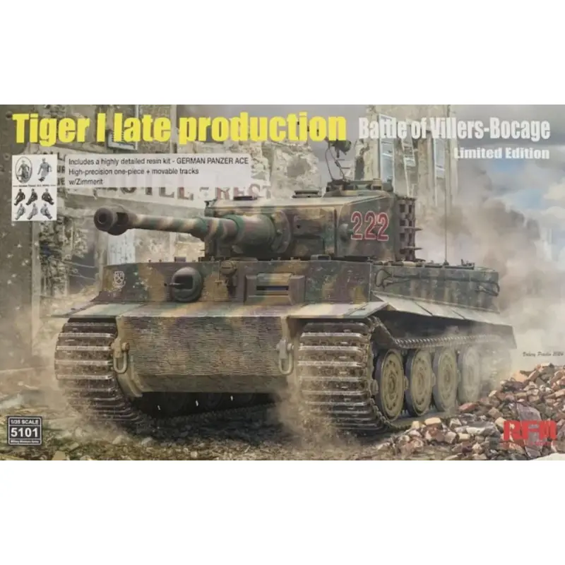 Tiger I production tardive (Bataille de Villers-Bocage) - 1/35 - RYE FIELD MODEL 5101