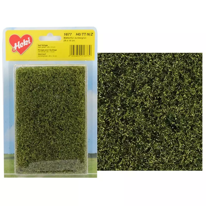 HEKI 1677 - flocage pour feuillage vert foncé 28 x 14 cm toutes échelles