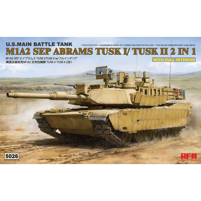 M1A2 TUSK I/TUSK II avec intérieur complet - 1/35 - RYE FIELD 5026