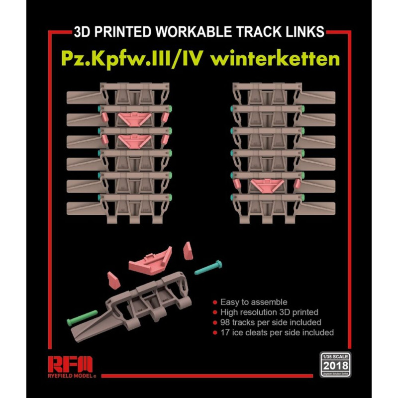 Maillons chenille hiver Pz.III/IV fonctionnels (impr. - 1/35 - RYE FIELD 2018