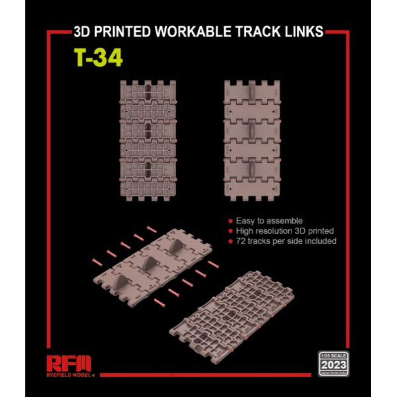 Maillons de chenilles fonctionnels T-34 (impression 3D) - 1/35 - RYE FIELD 2023