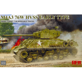 M4A3 76W HVSS précoce, tourelle D82081, chenilles T-66 - 1/35 - RYE FIELD 5058