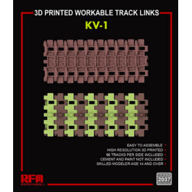 Chenilles fonctionnelles imprimées en 3D pour KV-1 - 1/35 - RYE FIELD 2037