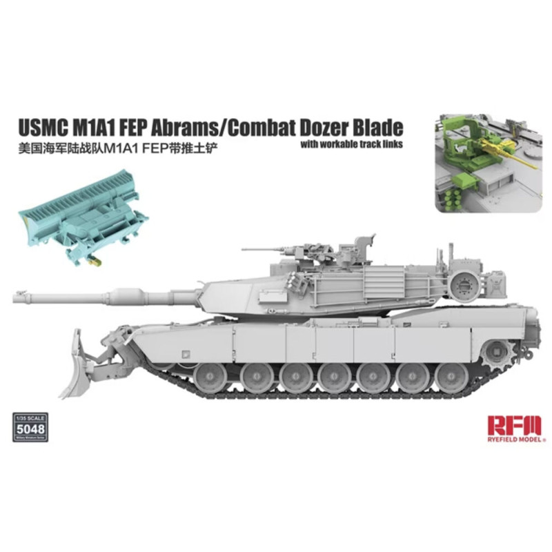 USMC M1A1 FEP Abrams lame bulldozer, chenilles fonct. - 1/35 - RYE FIELD 5048