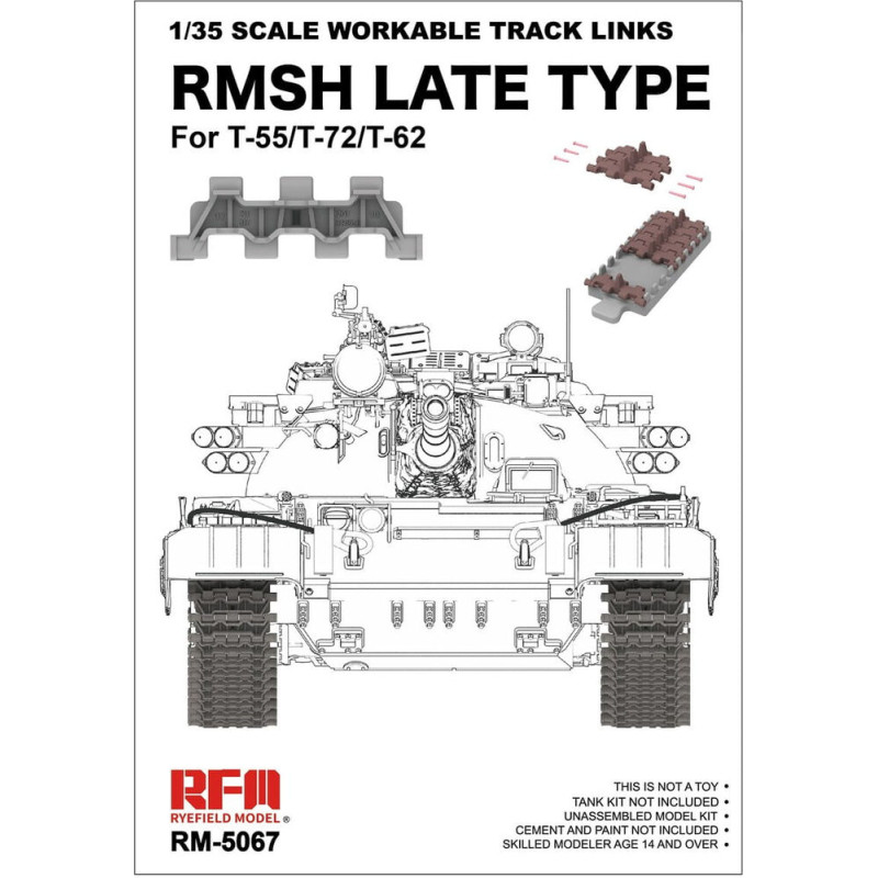 Maillons chenille fonctionnels RMSH tardifs - 1/35 - RYE FIELD 5067