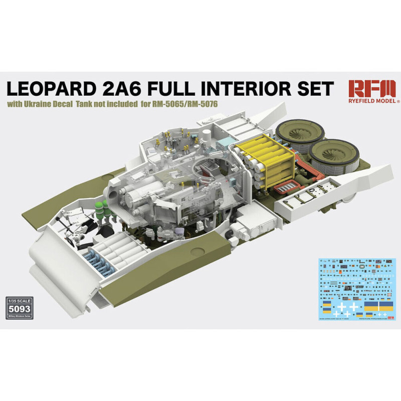 Leopard 2A6 Full Interior Set décalcos Ukraine (char - 1/35 - RYE FIELD 5093