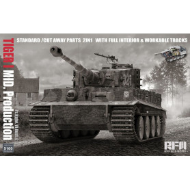 Tiger I Mid Production 2en1 coupe + intérieur complet - 1/35 - RYE FIELD 5100