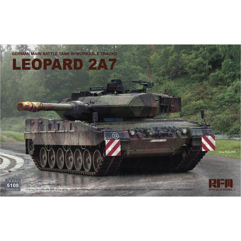 Char de combat allemand Leopard 2A7 chenilles - 1/35 - RYE FIELD 5108