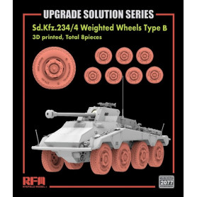 Roues imprimées 3D Sd.Kfz.234/4 Type B (8 pièces) - 1/35 - RYE FIELD 2077