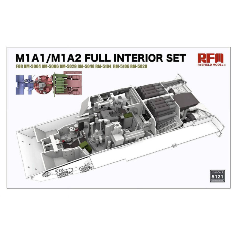 Set d'intérieur complet M1A1/M1A2 Abrams (sans kit) - 1/35 - RYE FIELD 5121