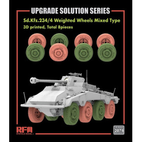Roues 3D Sd.Kfz.234/4 mixte (4 type A + 4 type B) - 1/35 - RYE FIELD 2078
