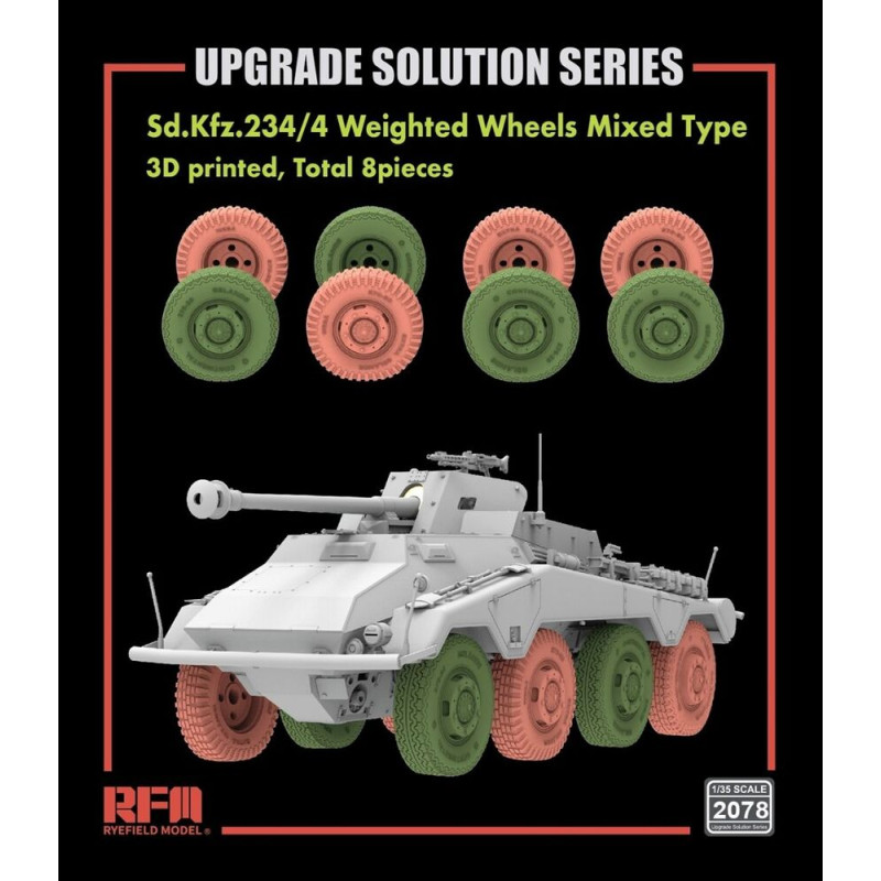 Roues 3D Sd.Kfz.234/4 mixte (4 type A + 4 type B) - 1/35 - RYE FIELD 2078
