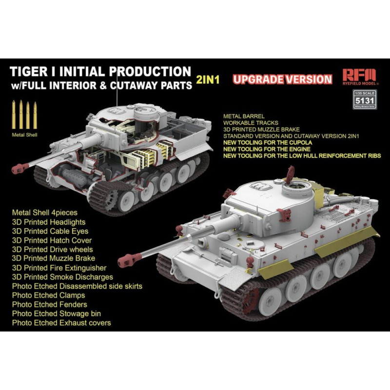 Tiger I prod. initiale, début 1943, intérieur complet - 1/35 - RYE FIELD 5131
