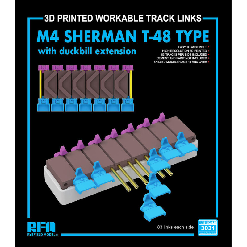 Chenilles T-48 M4 Sherman extension Duckbill - 1/35 - RYE FIELD RFM3031