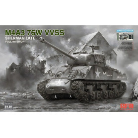 M4A3 76W VVSS Sherman Late, standard, int. complet - 1/35 - RYE FIELD 5135