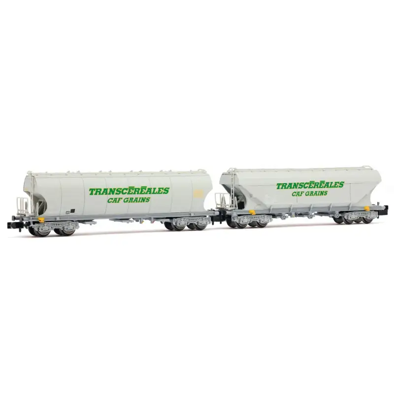 2x wagons trémies céréaliers « Transcéréales CAF Grains » ép. IV SNCF - N 1/160 - ARNOLD HN6732