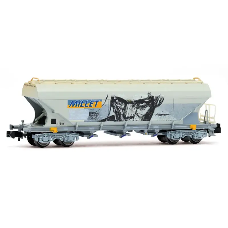 Wagon trémie Millet avec grafittis ép. V SNCF - N 1/160 - ARNOLD HN6734