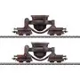 2x wagons pour le transport de scories ép. III-VI DB, 3 RAILS - HO 1/87 - Märklin 46146
