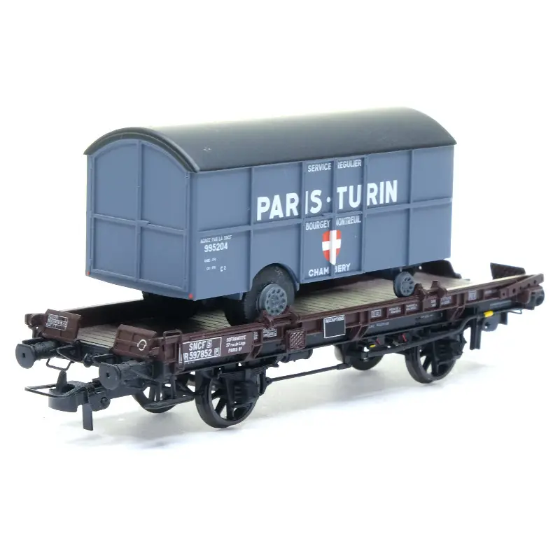 UFR mono porteur ép III avec remorque Paris-Turin - HO 1/87 - REE WB-050