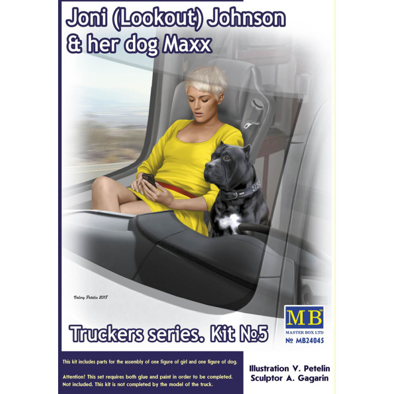Truckers, Joni (Lookout) Johnson et son chien Maxx - 1/24 - MASTER BOX 24045