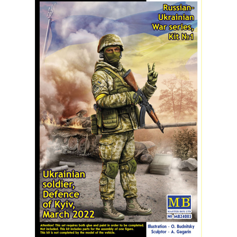 Soldat ukrainien, défense Kiev, mars 2022, Kit n°1 - 1/24 - MASTER BOX 24085