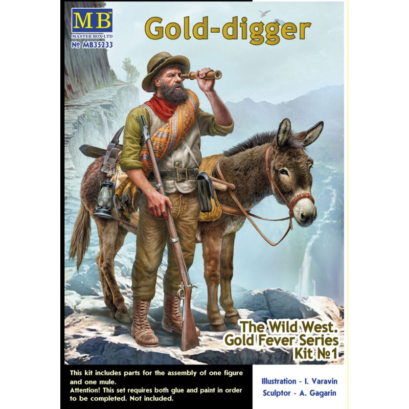 Chercheur d'or, Far West, Fièvre de l'or, kit n° 1 - 1/35 - MASTER BOX 35233