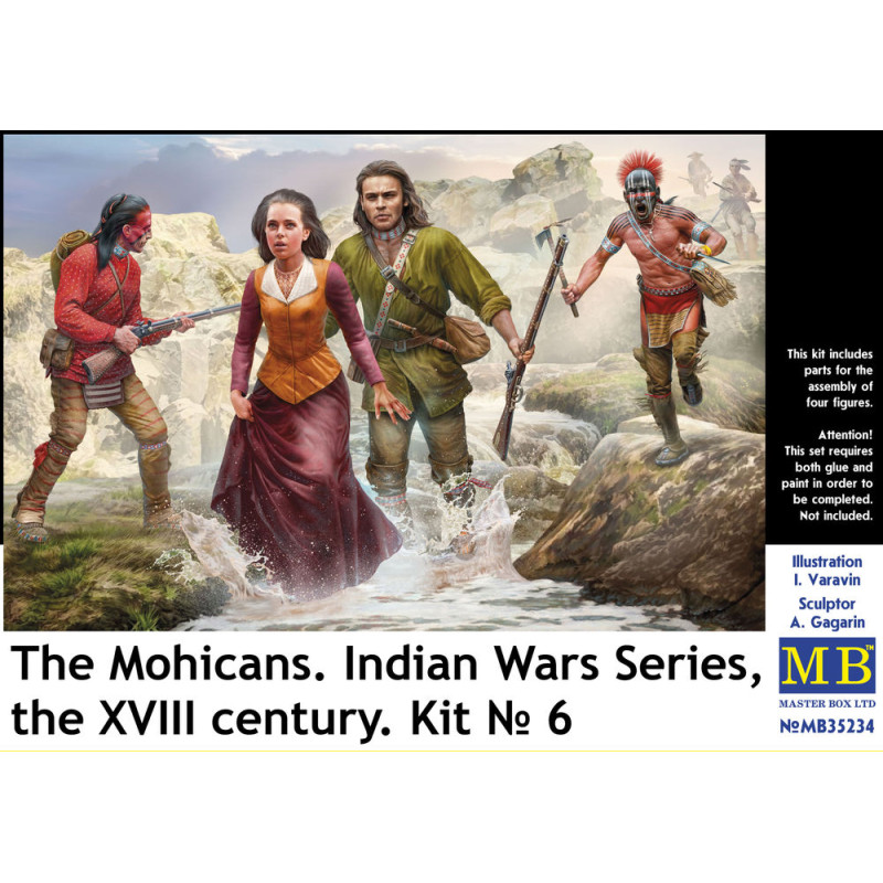 Mohicans, Guerres indiennes, XVIIIe siècle, Kit n° 6 - 1/35 - MASTER BOX 35234