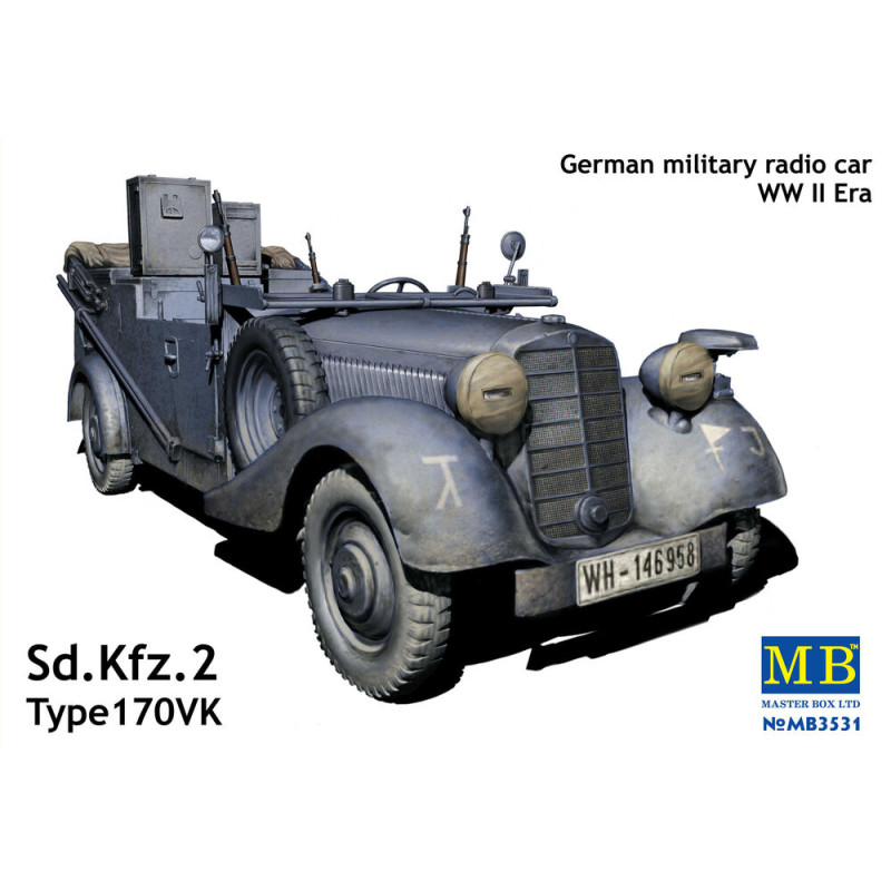 Sd.Kfz.2 Type 170 VK, voiture radio militaire allemande - 1/35 - MASTER BOX 3531