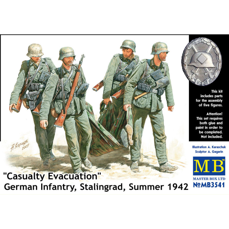 Infanterie allemande, Stalingrad 1942, évacuation - 1/35 - MASTER BOX 3541