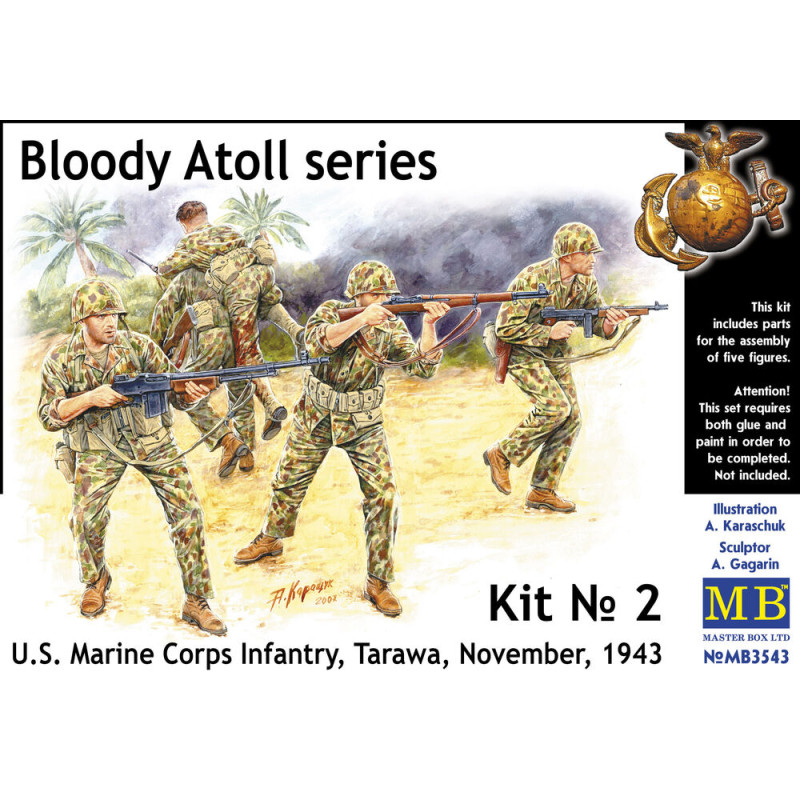 Bloody Atoll, Infanterie US Marine Corps, Tarawa 1943 - 1/35 - MASTER BOX 3543
