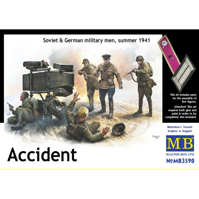 Accident, soldats soviétiques et allemands, été 1941 - 1/32 - MASTER BOX 3590