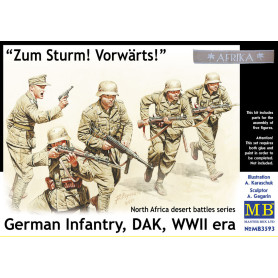 Infanterie allemande, DAK, scène de combat désertique - 1/35 - MASTER BOX 3593