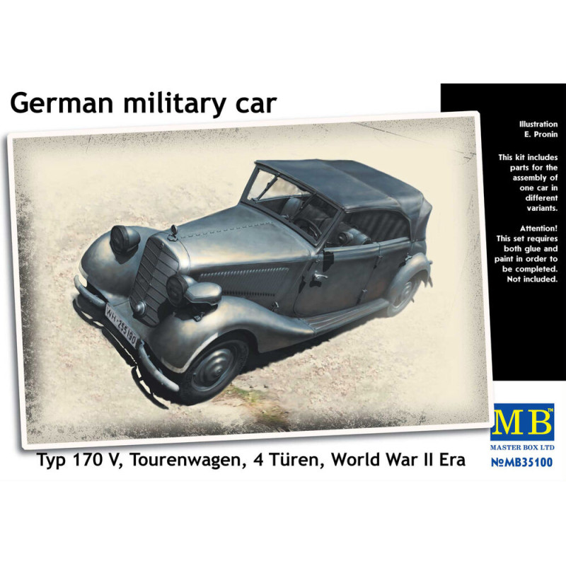 Voiture militaire allemande Typ 170V, 4 portes - 1/35 - MASTER BOX 35100