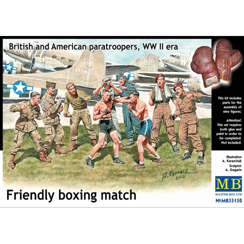 Match de boxe amical, parachutistes UK et US - 1/35 - MASTER BOX 35150