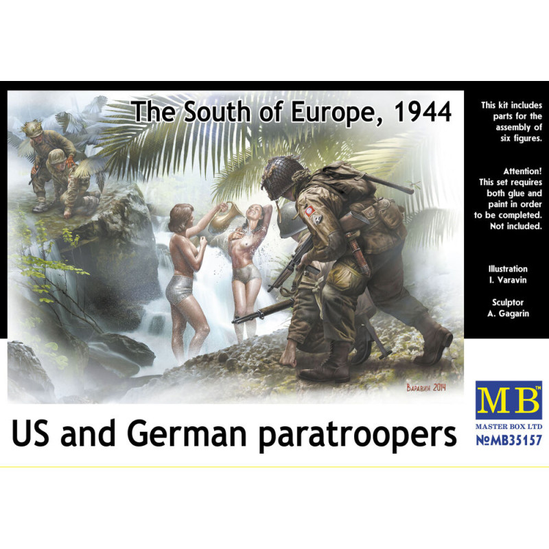 Parachutistes américains et allemands, Europe sud 1944 - 1/35 - MASTER BOX 35157