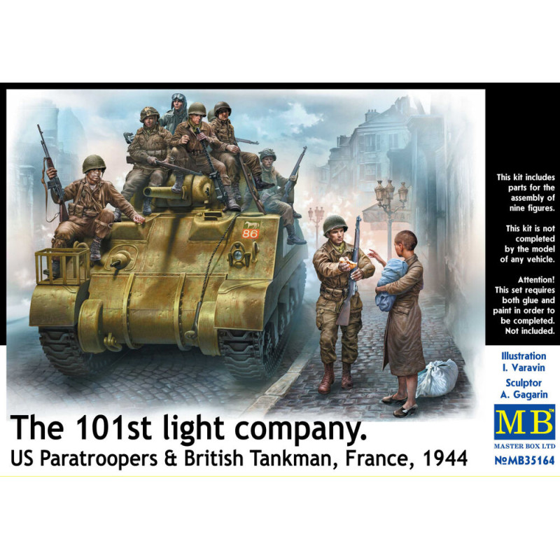 101e cie légère, para US et tankiste GB, France 1944 - 1/35 - MASTER BOX 35164