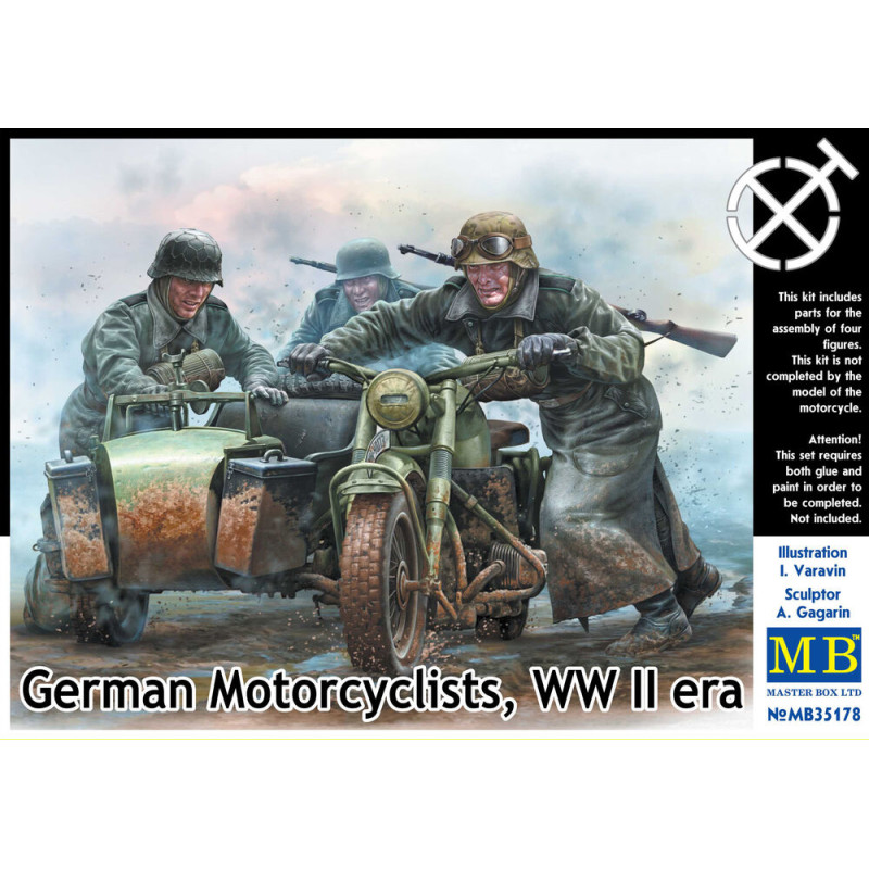 Motocyclistes allemands, époque WWII - 1/35 - MASTER BOX 35178