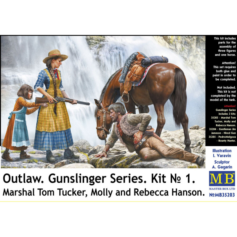 Outlaw, Gunslinger Kit No.1, Tom Tucker, Molly et - 1/35 - MASTER BOX 35203