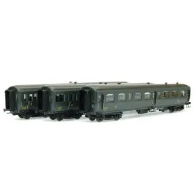 Set 3 Express Nord toit vert B7, C9 et C11 SNCF - ép IIIb - HO 1/87 - 40325-1 LS Models