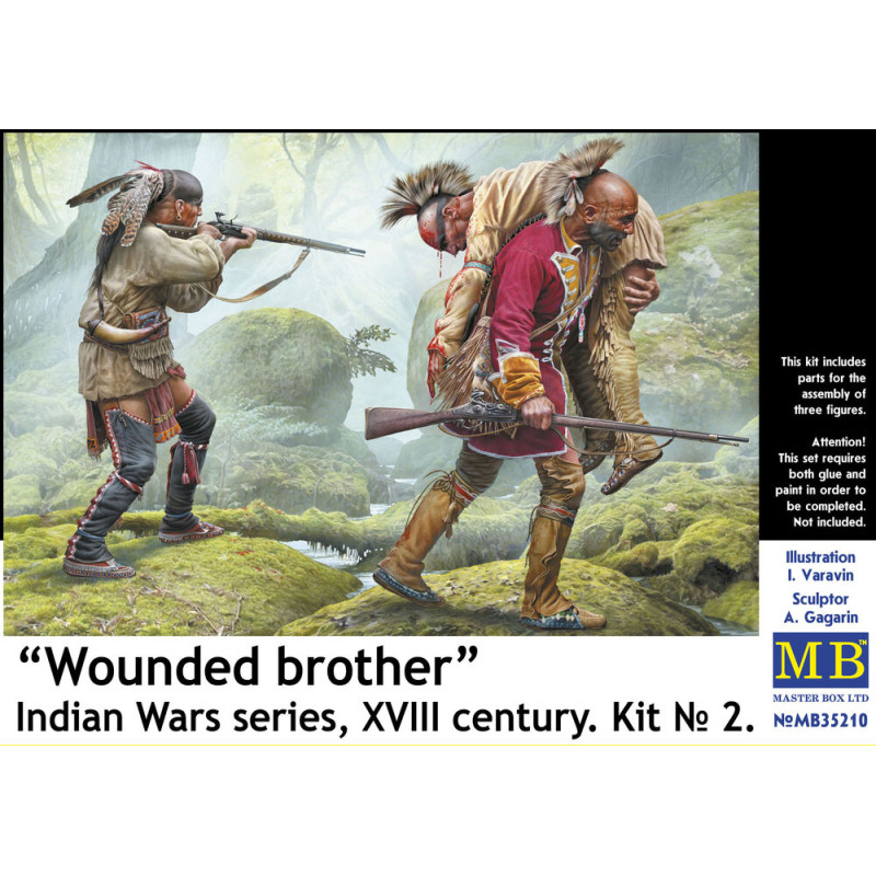 Frère blessé, Guerres indiennes, XVIIIe siècle, kit - 1/35 - MASTER BOX 35210
