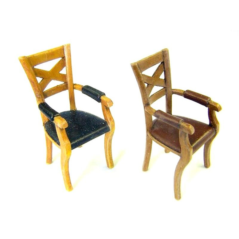 2 chaises avec accoudoirs - échelle 1/35 - PLUS MODEL EL058