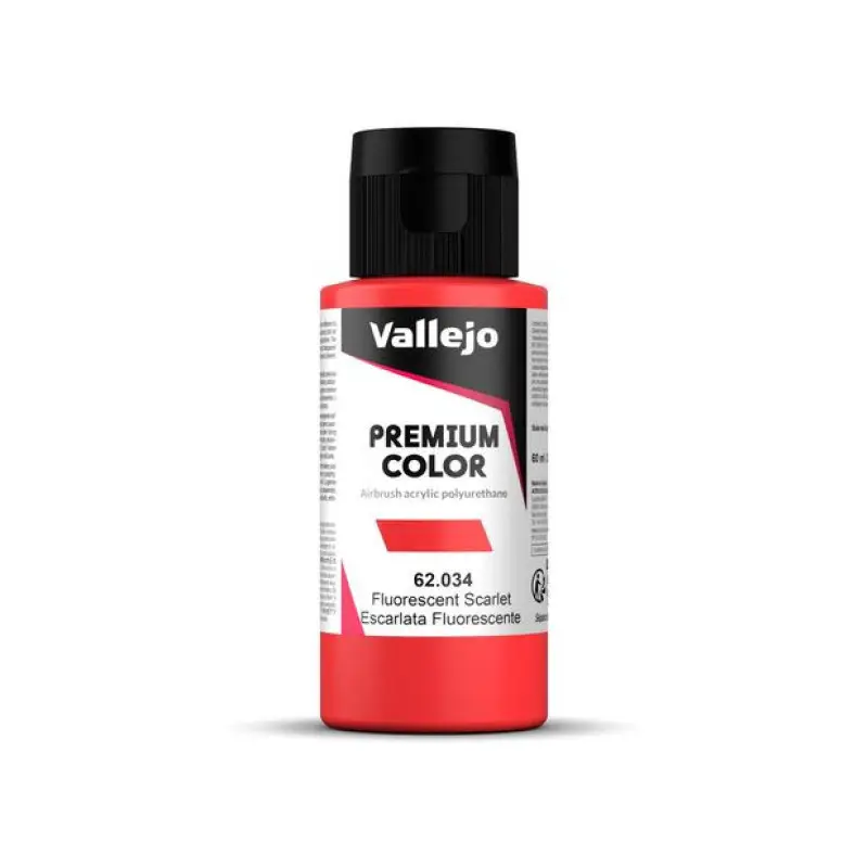 Peinture acrylique Premium Color Scarlet Fluo 60ml - VALLEJO 62034