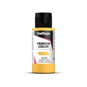Peinture acrylique Premium Color Metallic Yellow 60ml - VALLEJO 62042