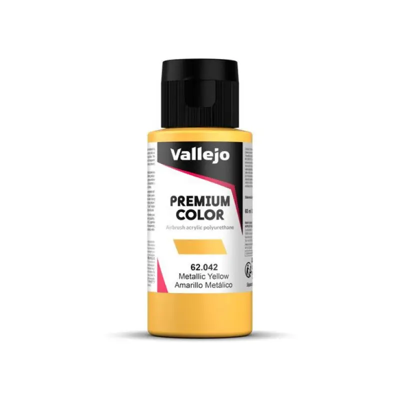 Peinture acrylique Premium Color Metallic Yellow 60ml - VALLEJO 62042