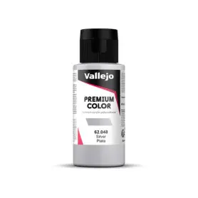 Peinture acrylique Premium Color Silver 60ml - VALLEJO 62048